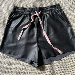 Wilfred Black Faux Leather Shorts